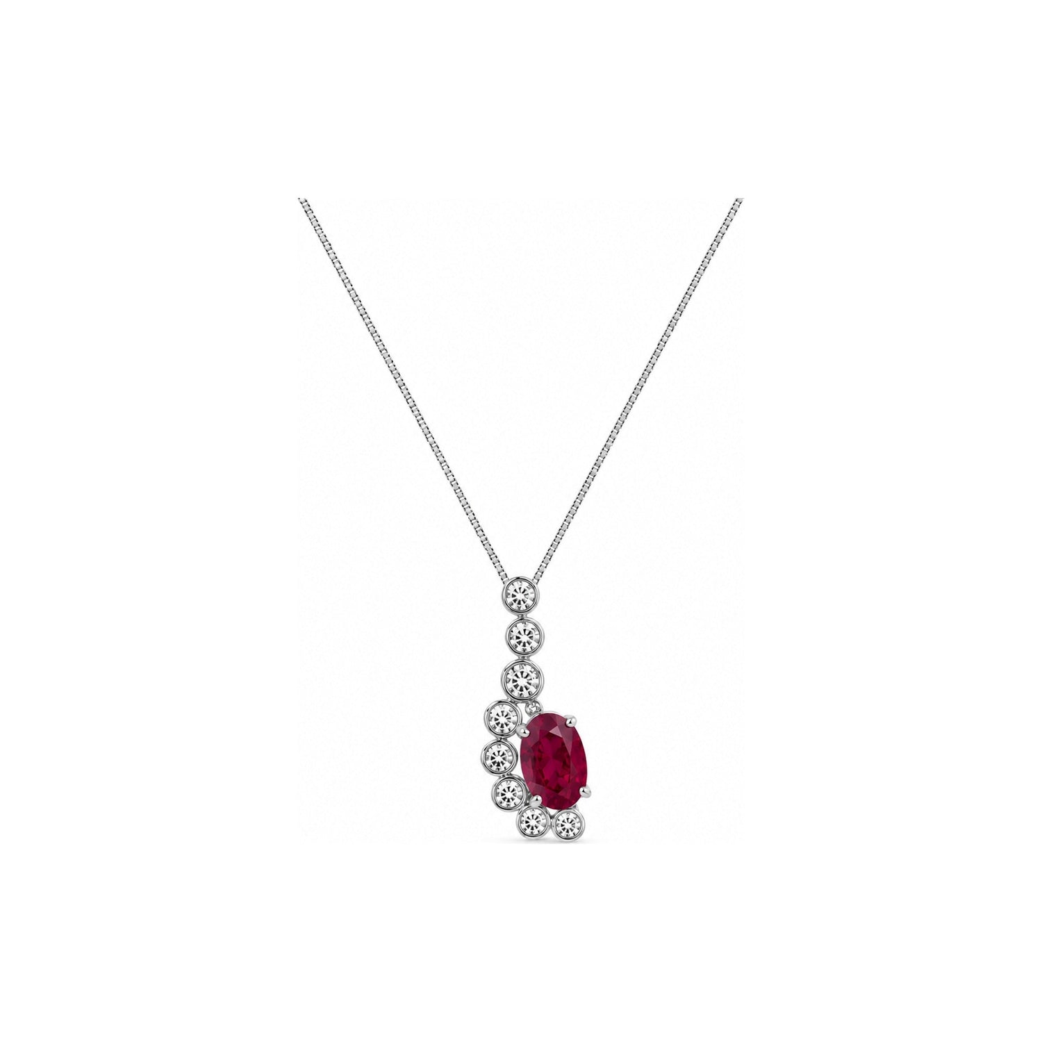 Collana Oro Bianco Rubino Naturale 0.06ct