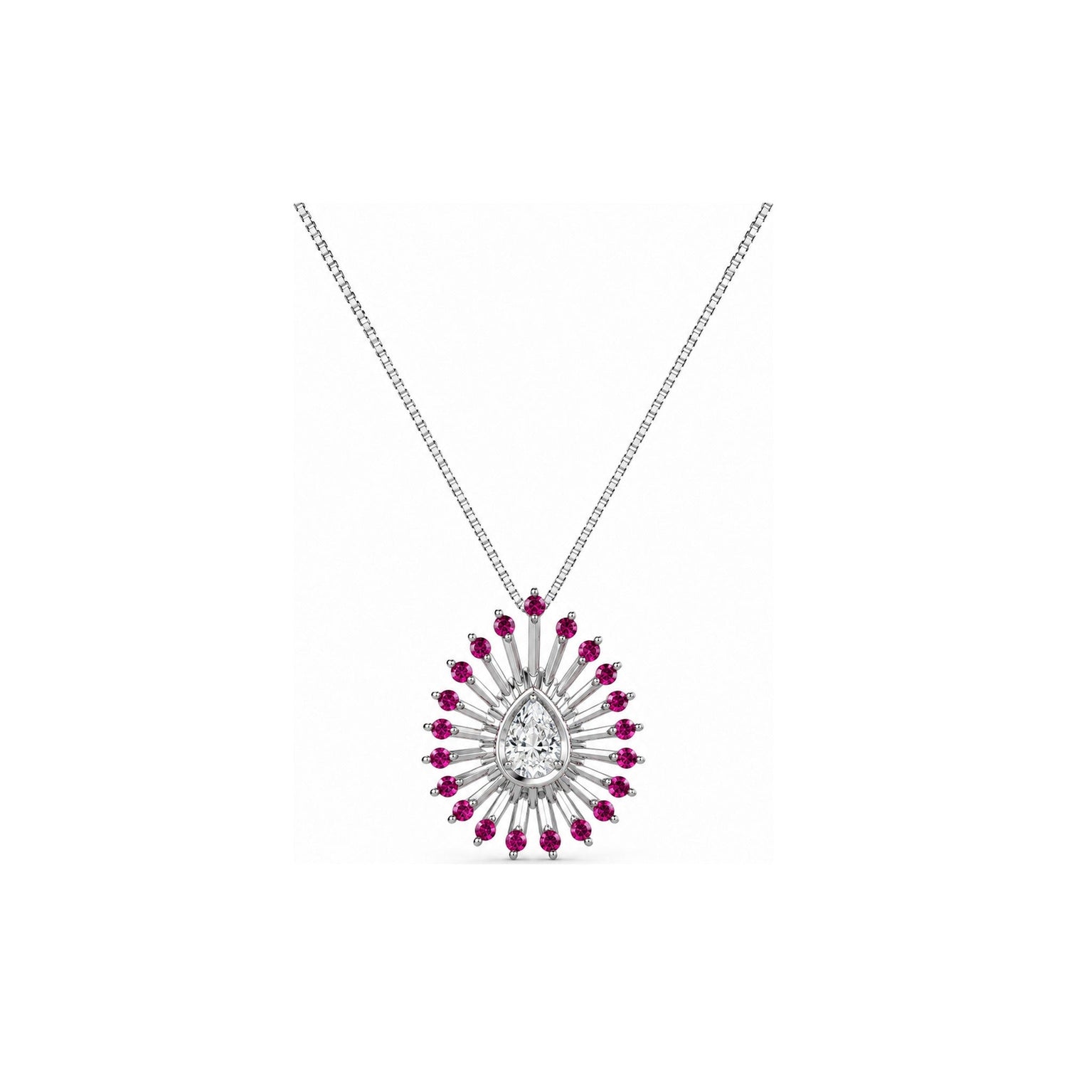 Collana Oro Bianco Diamante Naturale 0.02ct