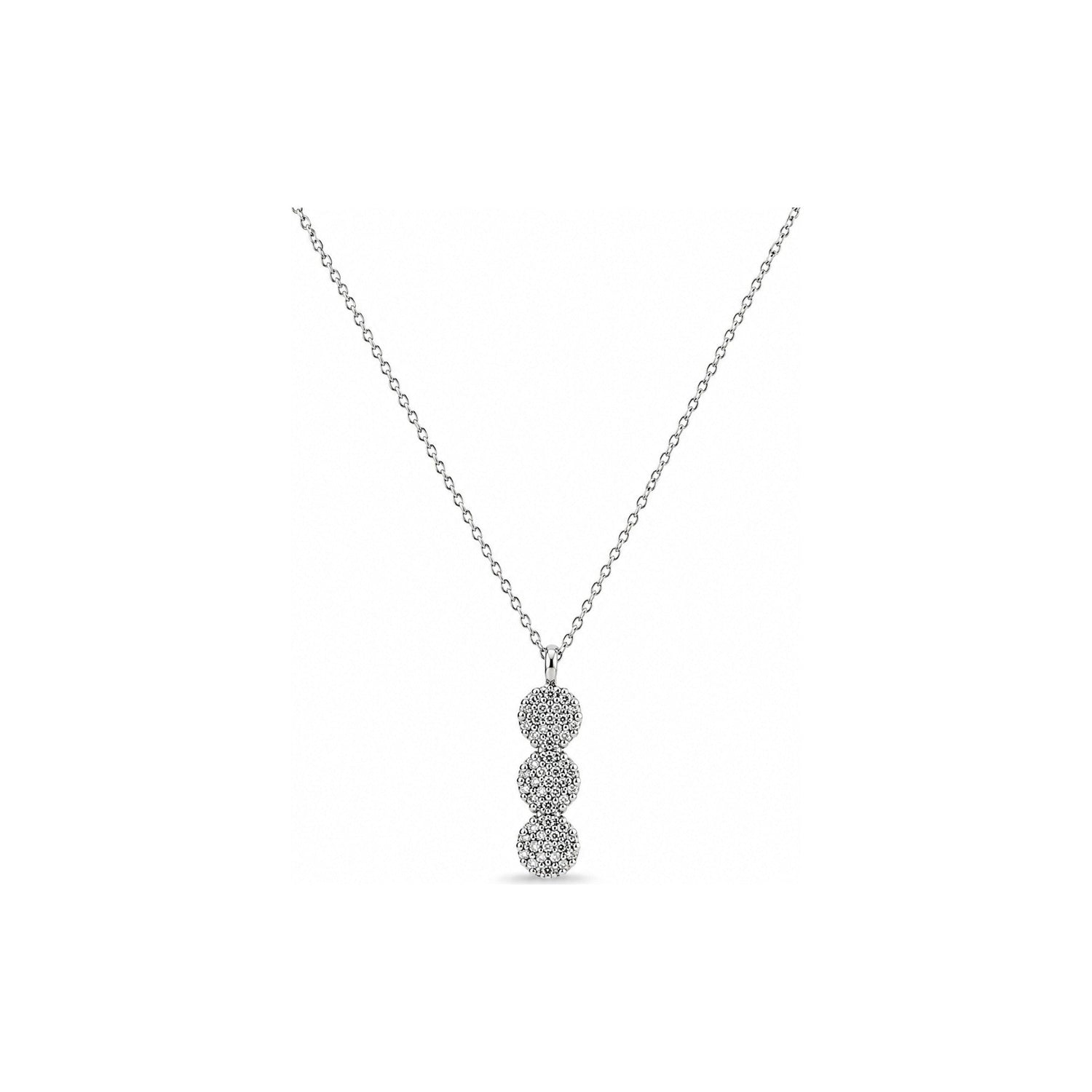 Collana Oro Bianco Diamante Naturale 0.21ct