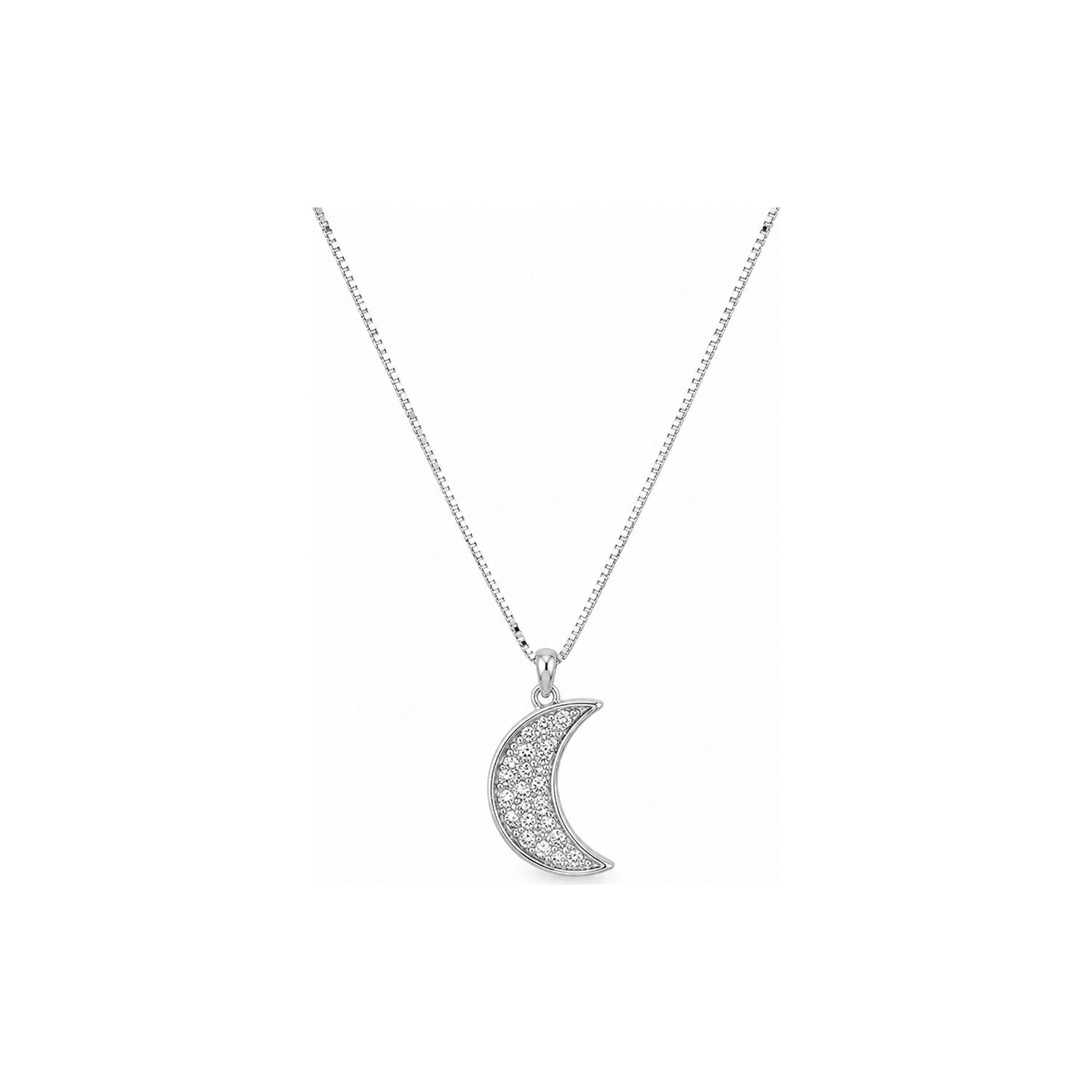 Collana Oro Bianco Diamante Naturale 0.04ct