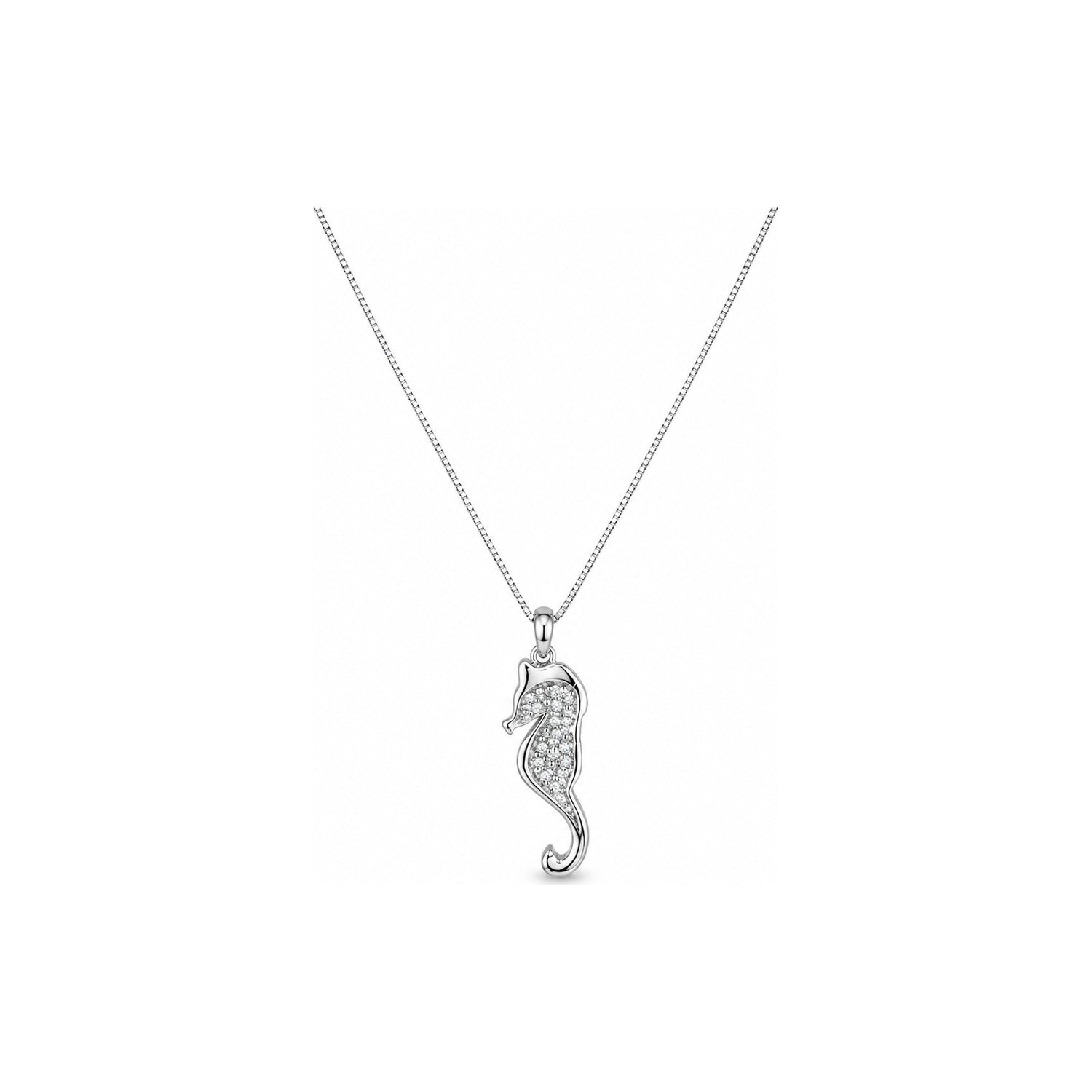 Collana Oro Bianco Diamante Naturale 0.03ct