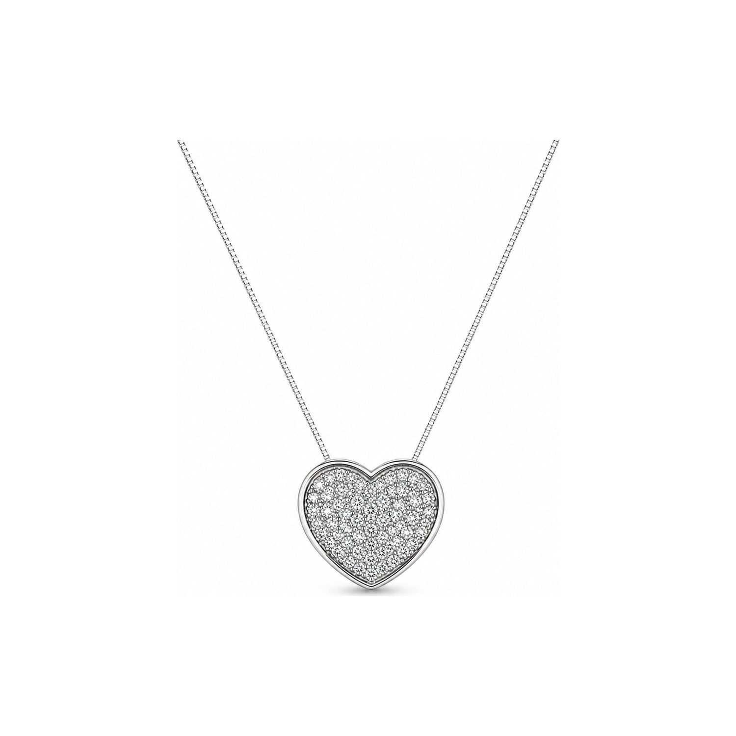 Collana Oro Bianco Diamante Naturale 0.20ct