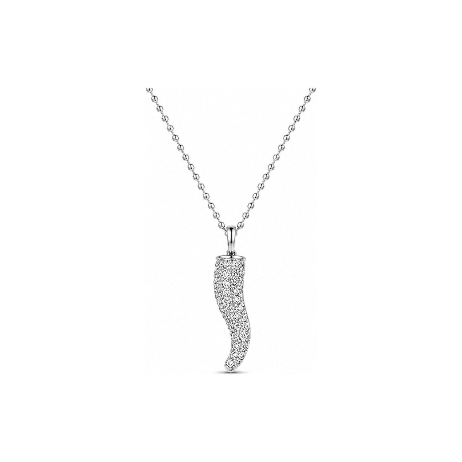 Collana Oro Bianco Diamante Naturale 0.23ct