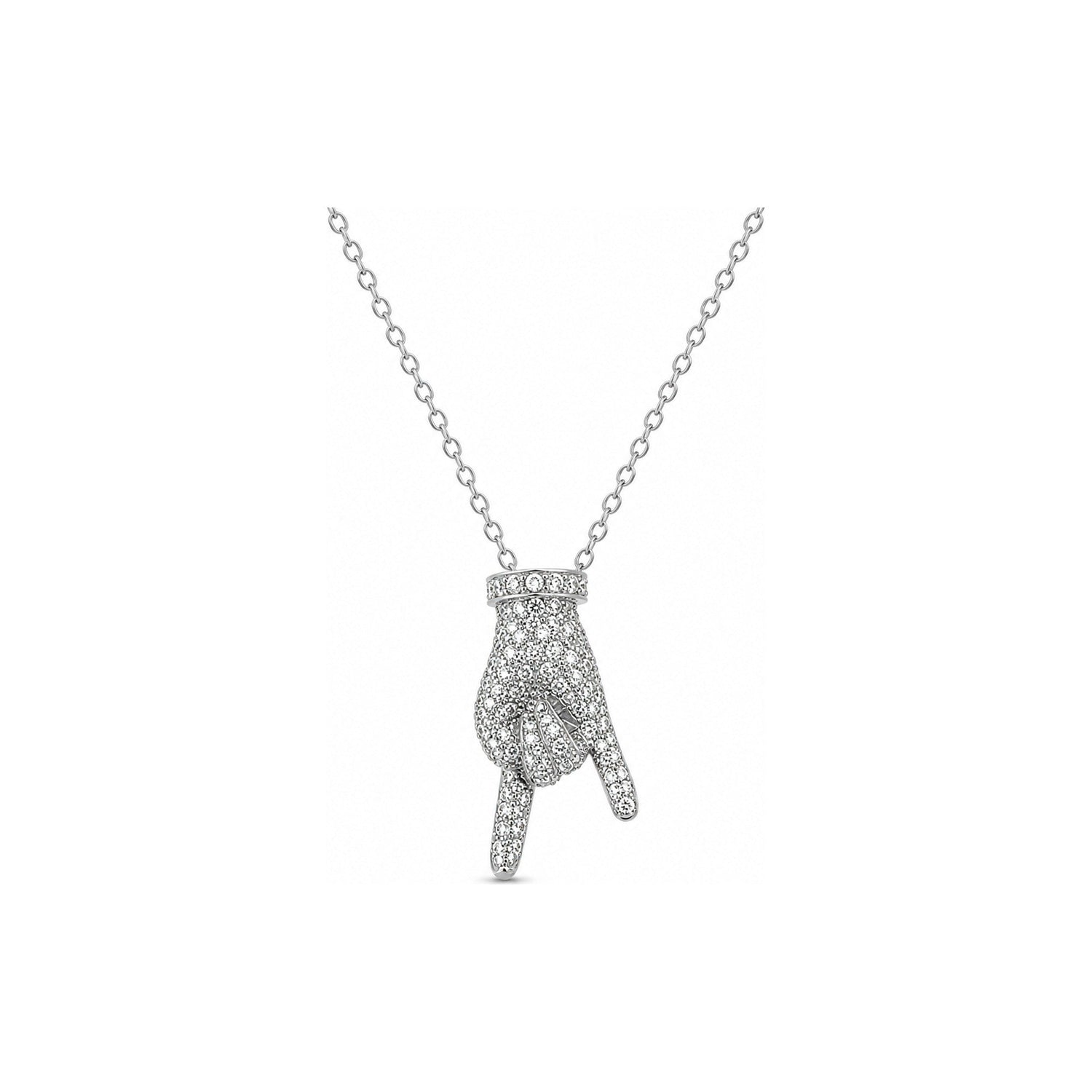 Collana Oro Bianco Diamante Naturale 0.52ct