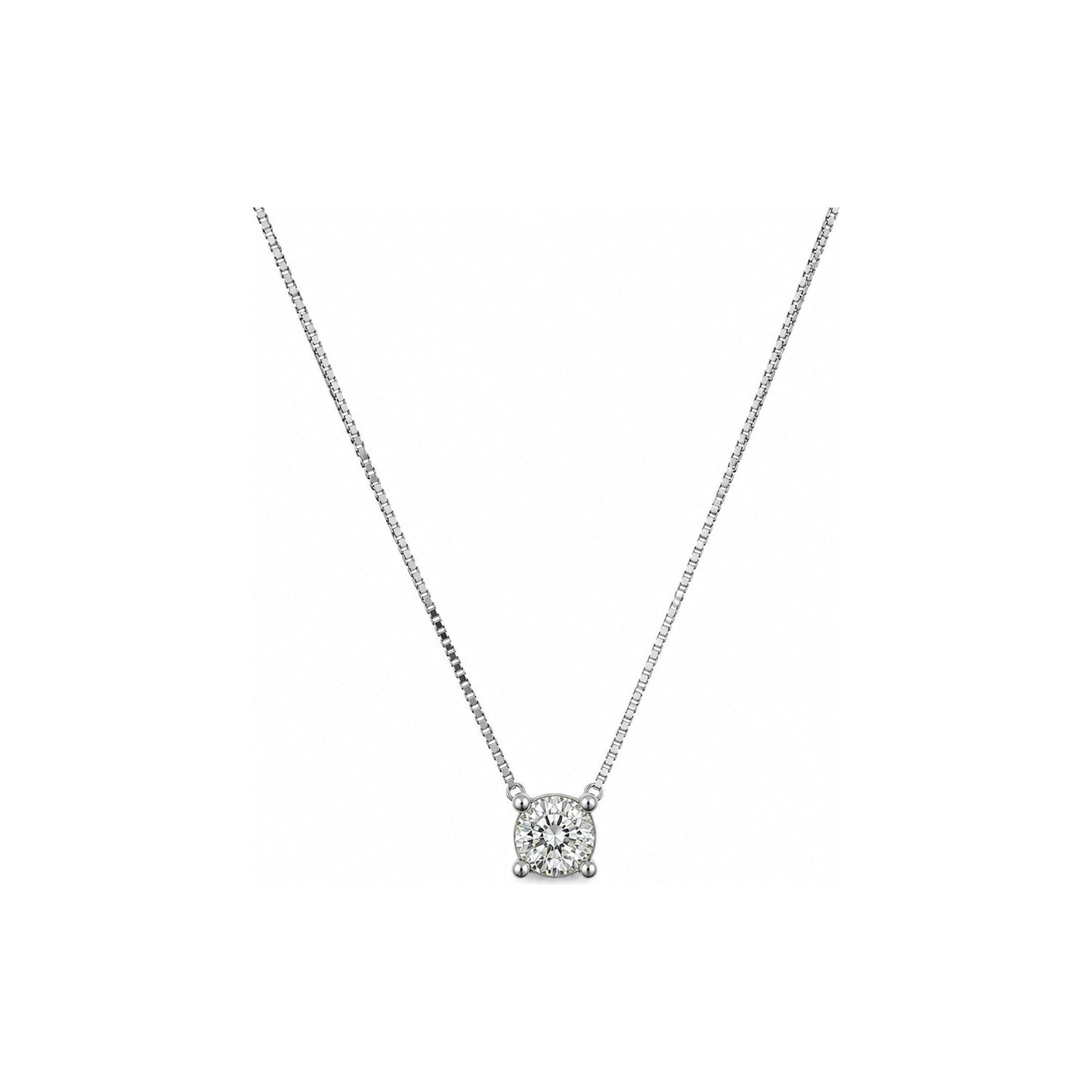 Collana Oro Bianco Diamante Naturale 0.03ct