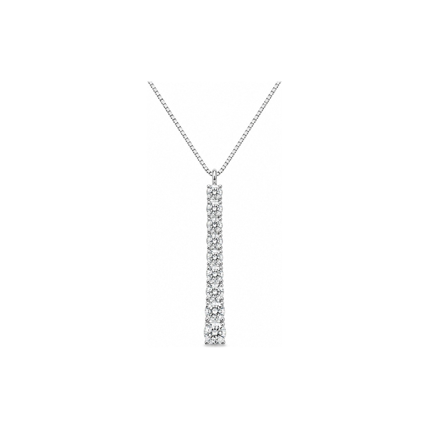 Collana Oro Bianco Diamante Naturale 0.91ct