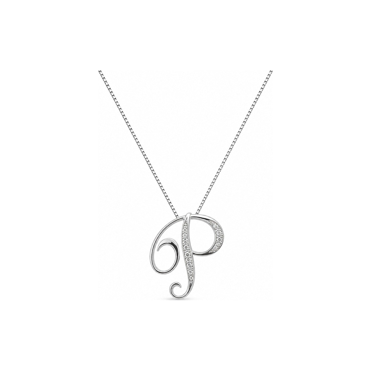 Collana Oro Bianco Diamante Naturale 0.07ct