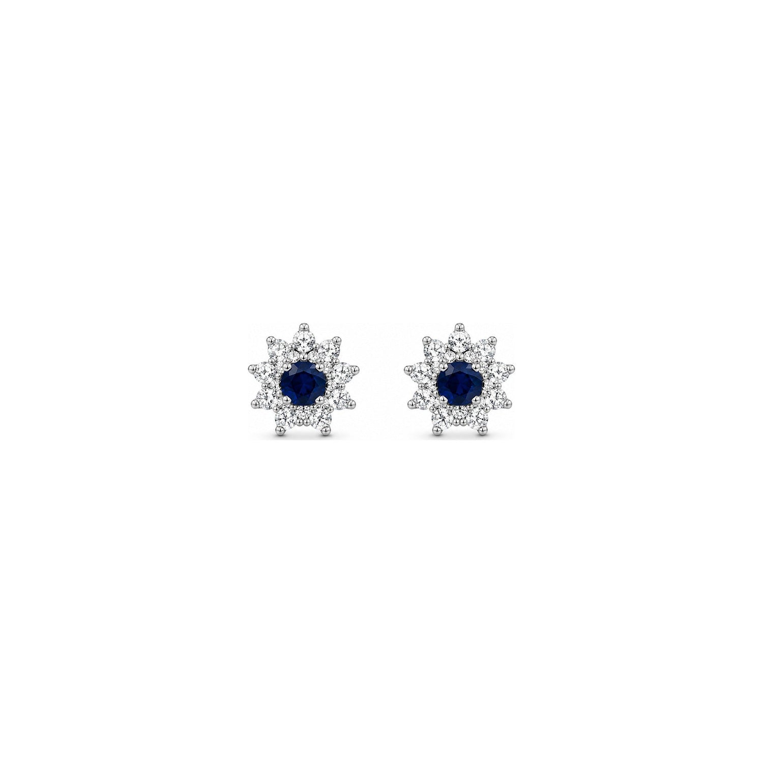 Orecchini Oro Bianco Zaffiro Naturale 0.32ct