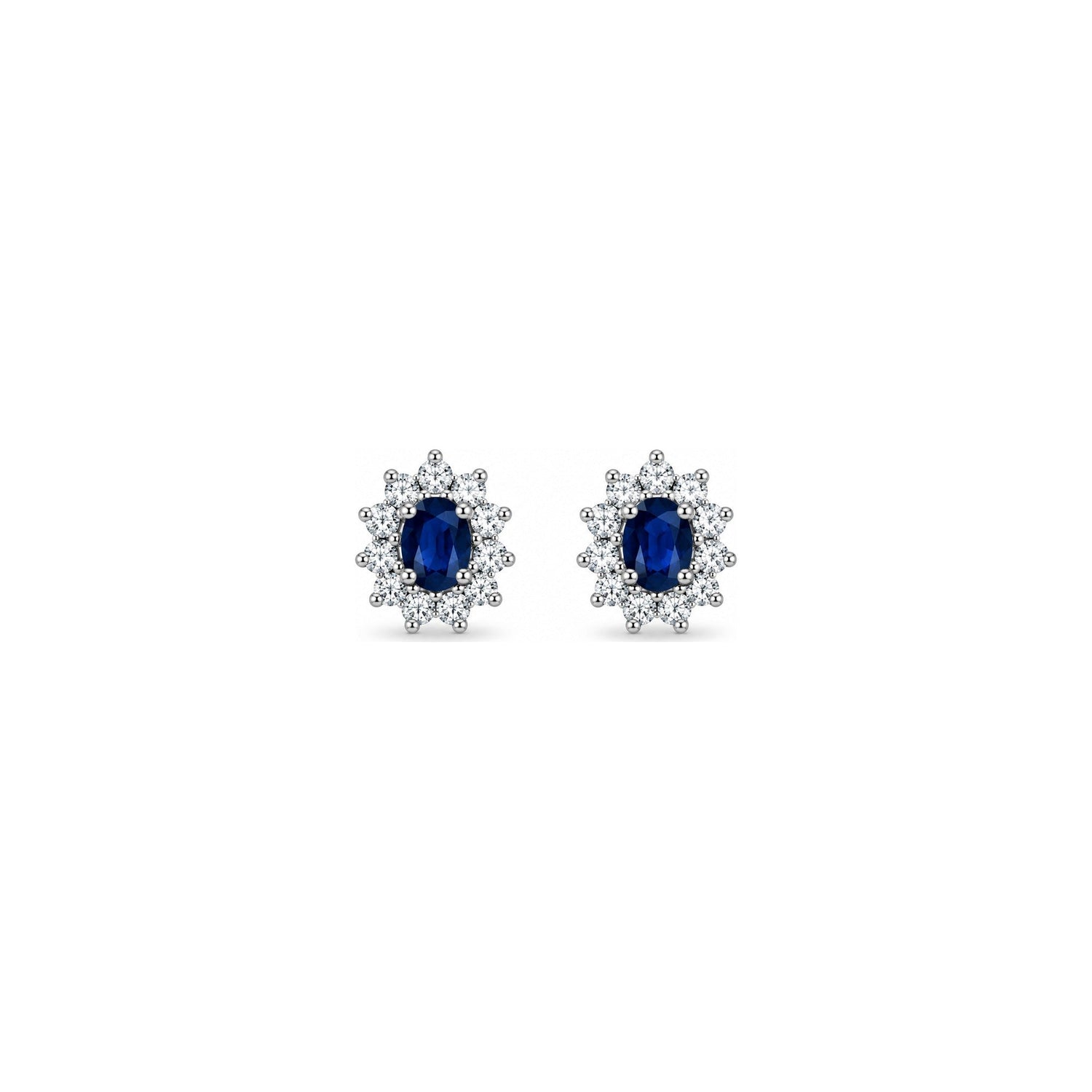 Orecchini Oro Bianco Zaffiro Naturale 0.76ct