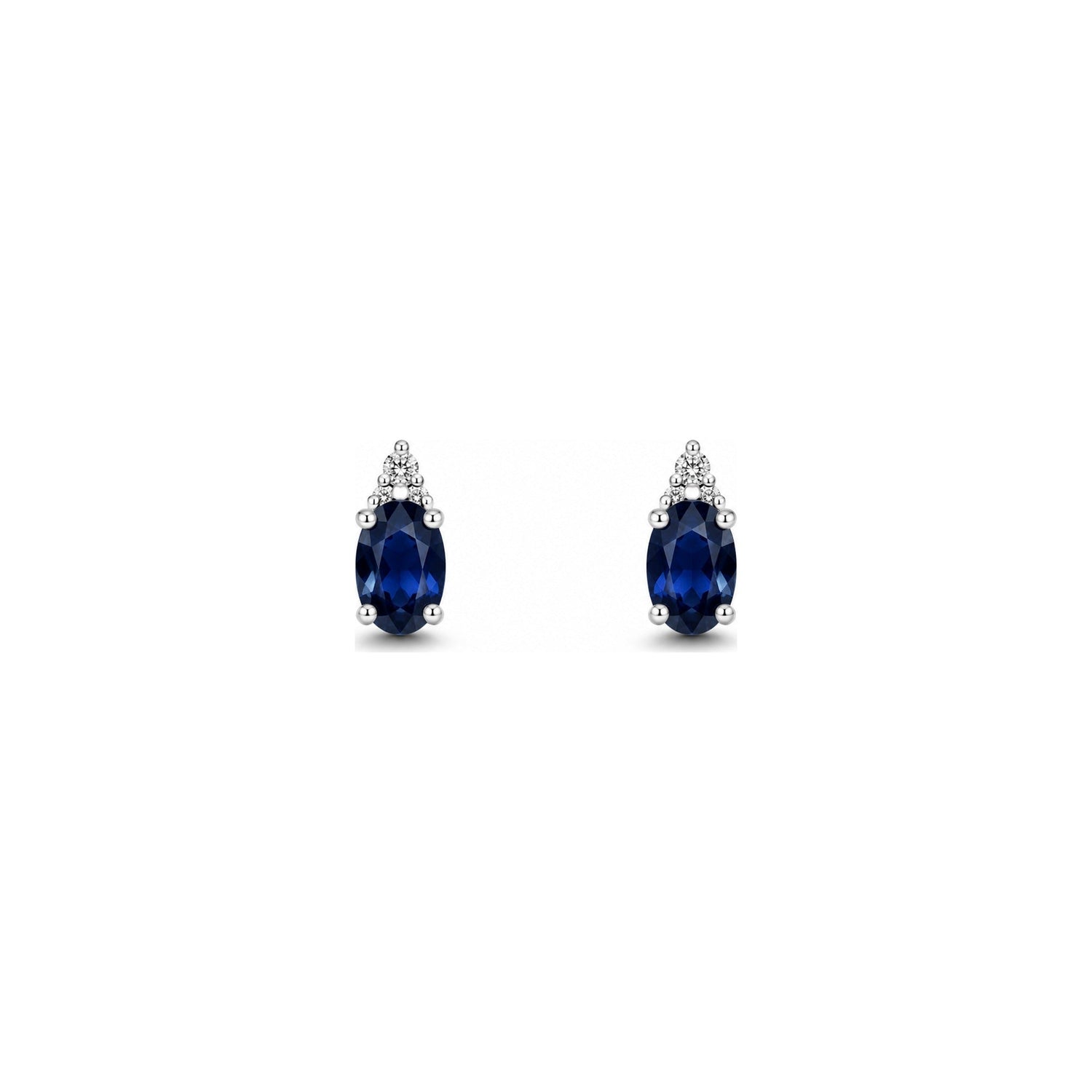 Orecchini Oro Bianco Zaffiro Naturale 0.06ct