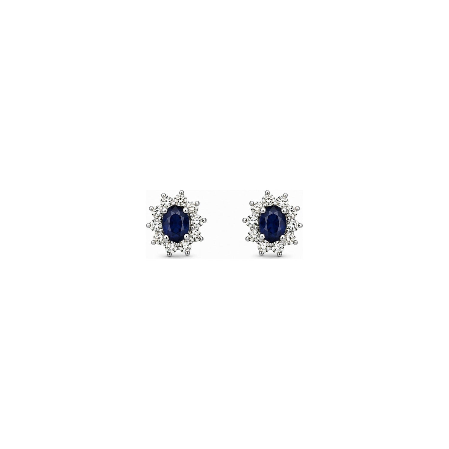 Orecchini Oro Bianco Zaffiro Naturale 0.23ct