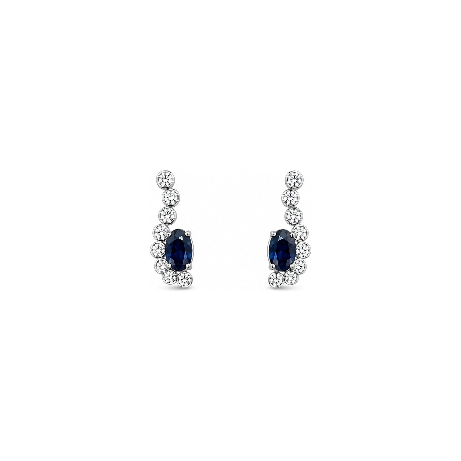 Orecchini Oro Bianco Zaffiro Naturale 0.13ct