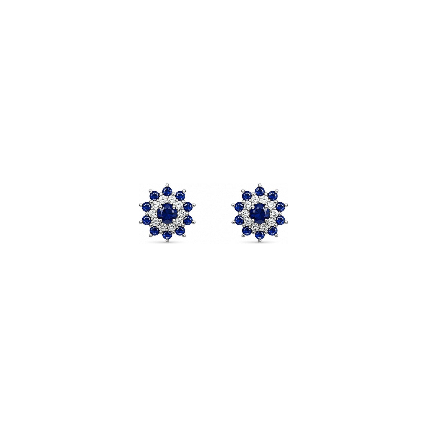 Orecchini Oro Bianco Zaffiro Naturale 0.32ct
