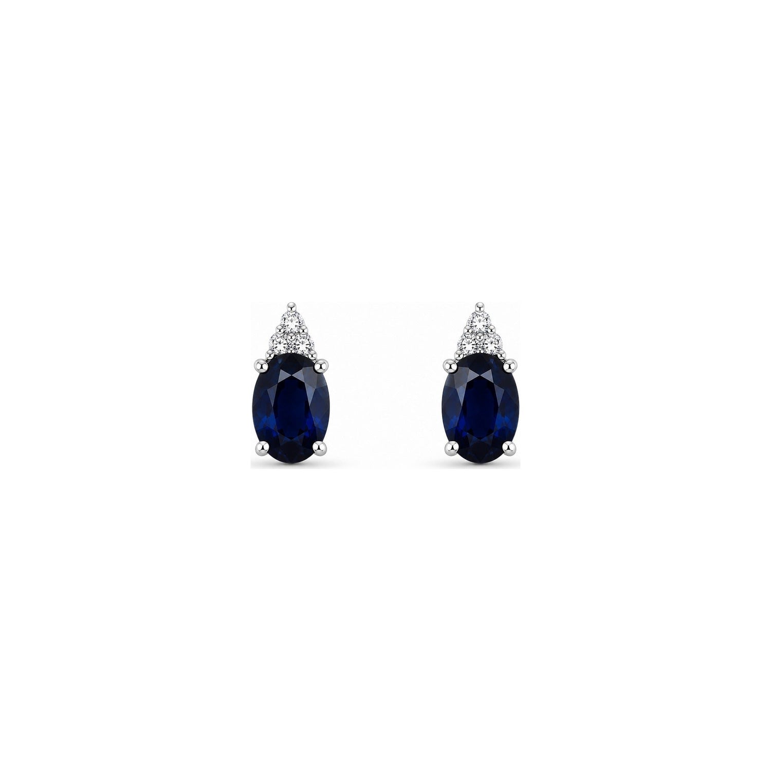 Orecchini Oro Bianco Zaffiro Naturale 0.15ct
