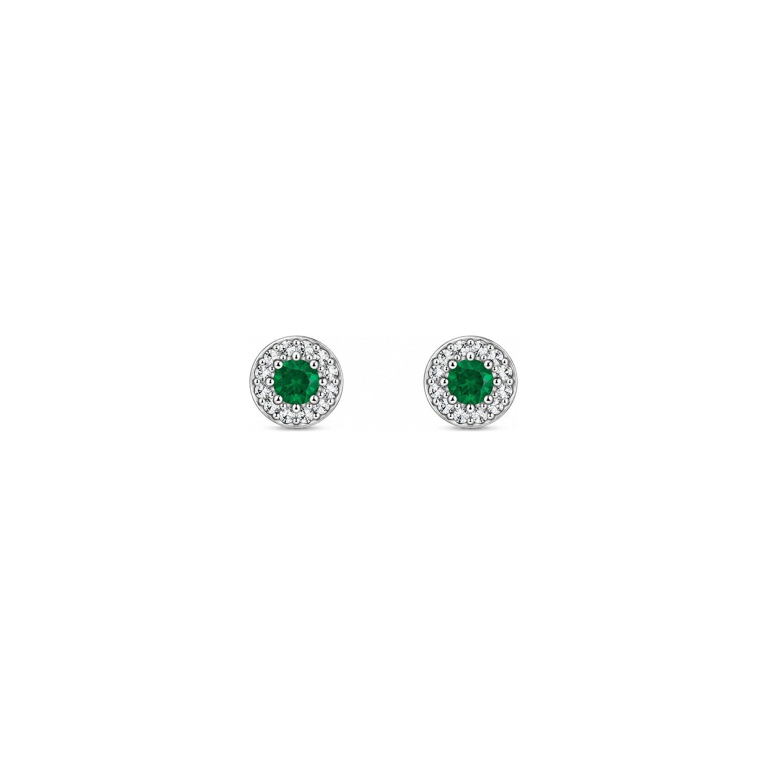 Orecchini Oro Bianco Smeraldo Naturale 0.66ct