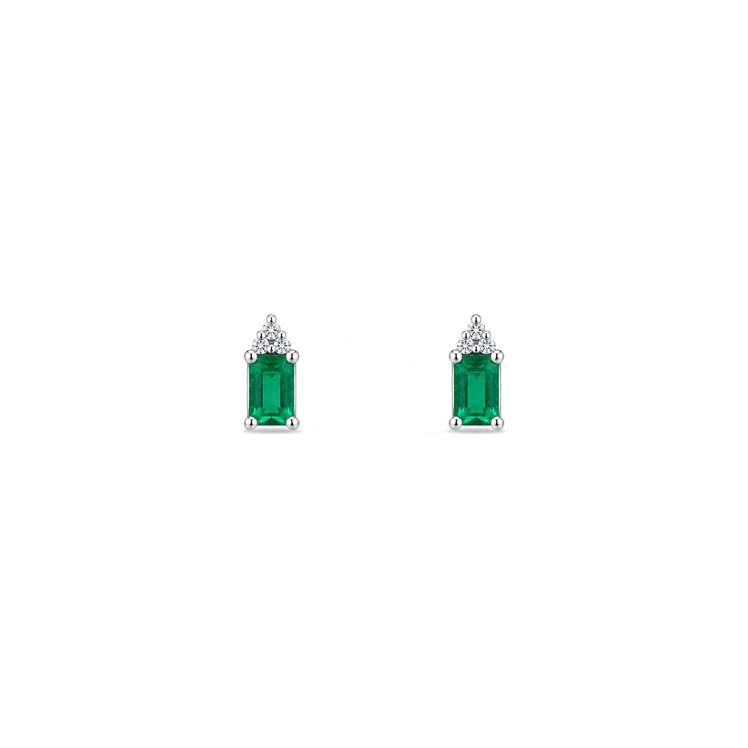 Orecchini Oro Bianco Smeraldo Naturale 0.32ct