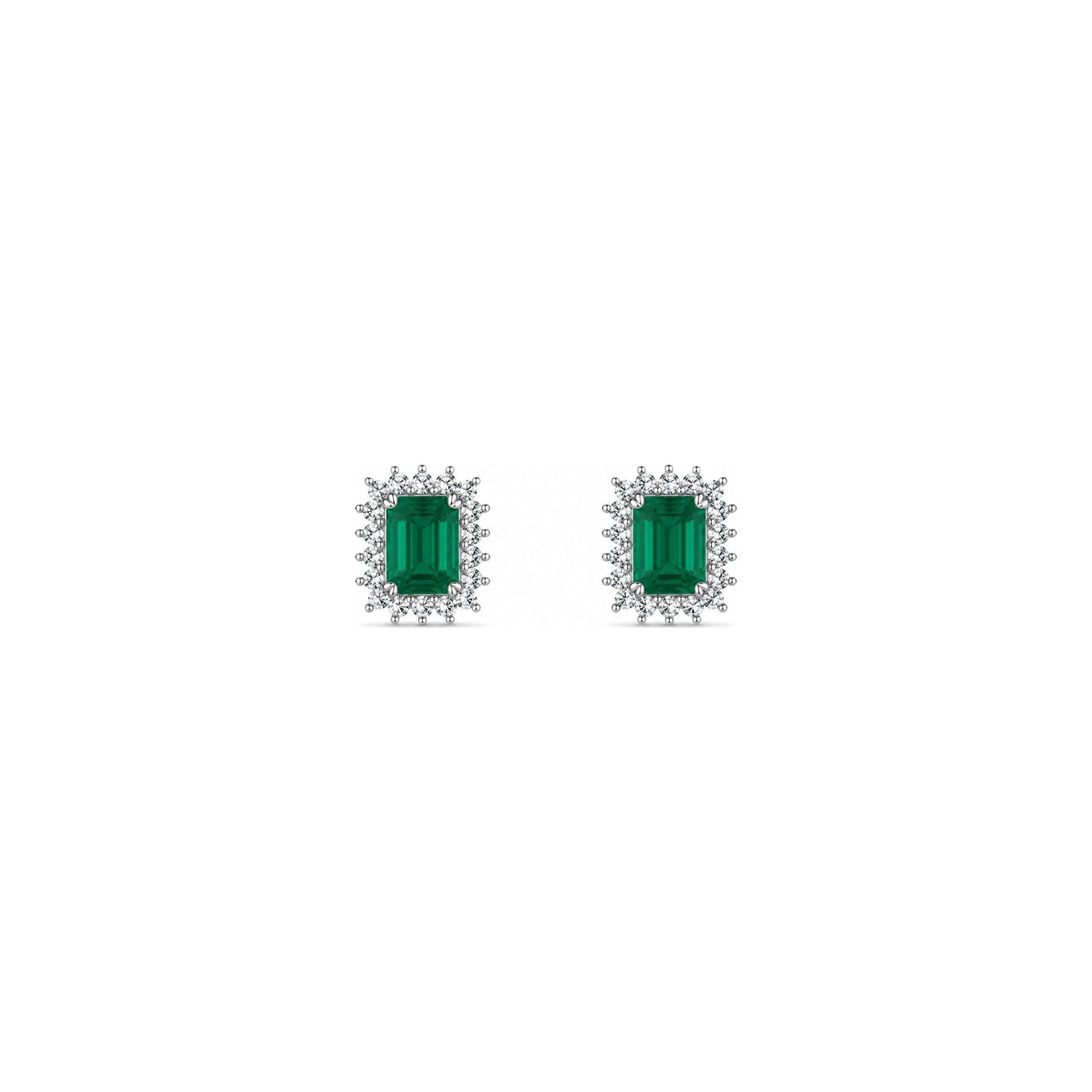 Orecchini Oro Bianco Smeraldo Naturale 1.94ct