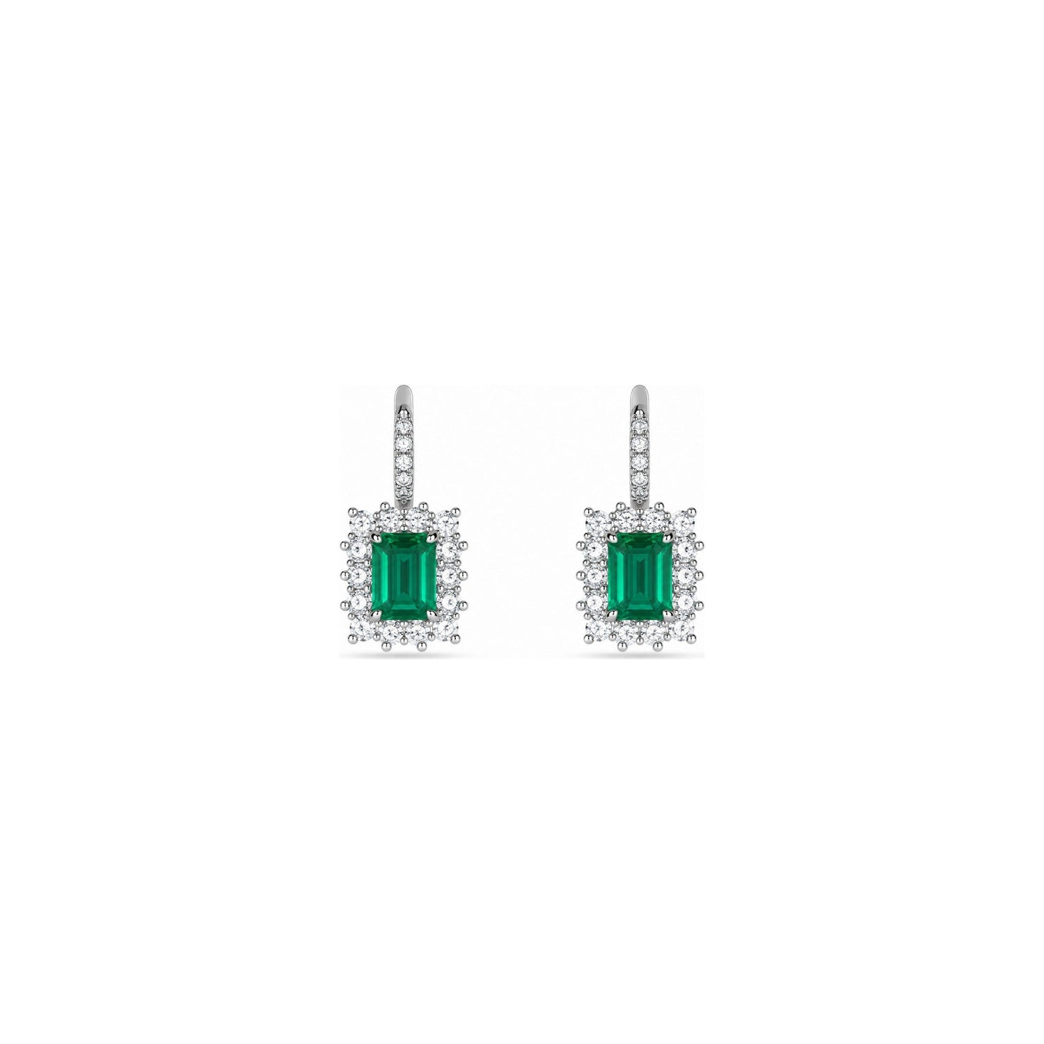 Orecchini Oro Bianco Smeraldo Naturale 0.48ct
