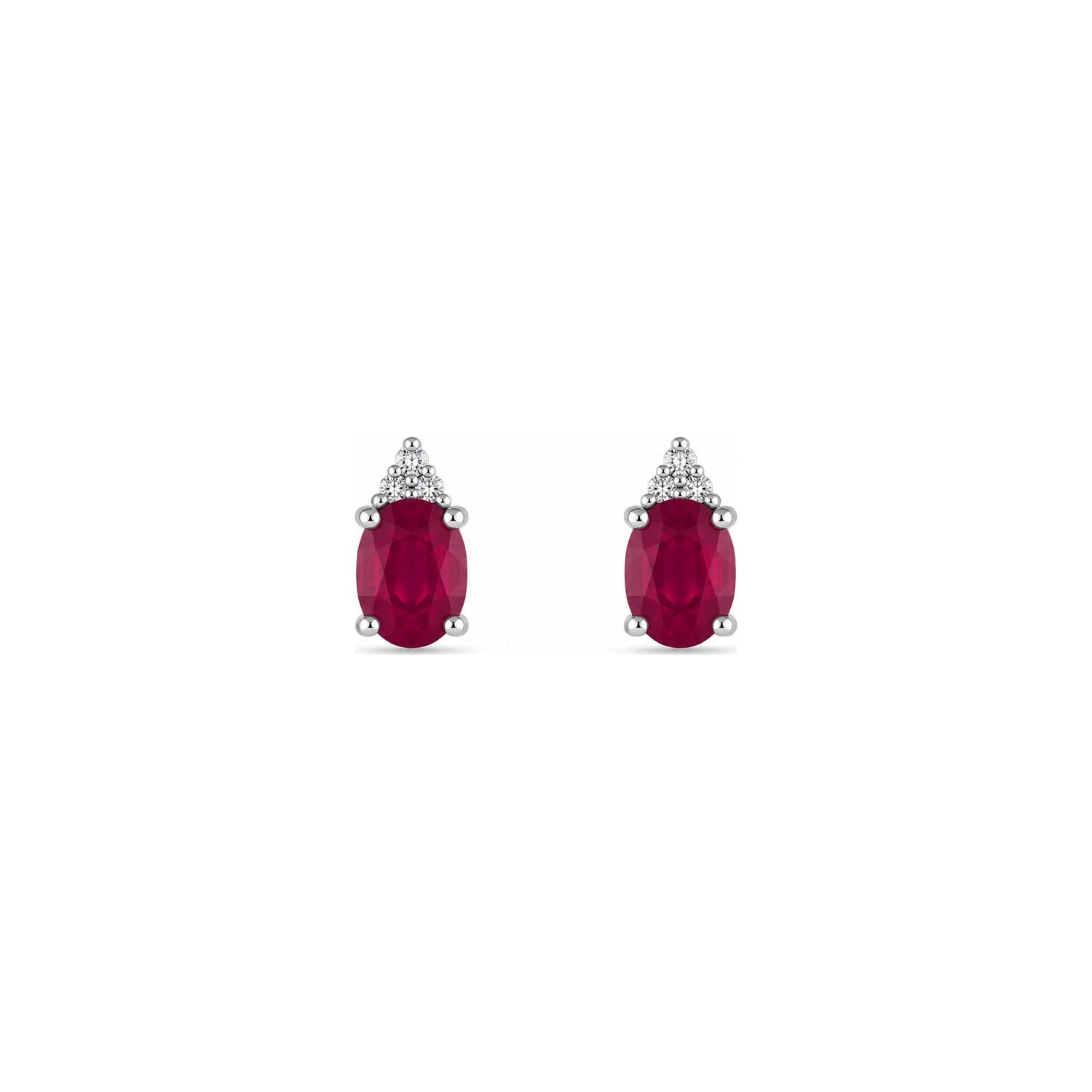 Orecchini Oro Bianco Rubino Naturale 0.042ct