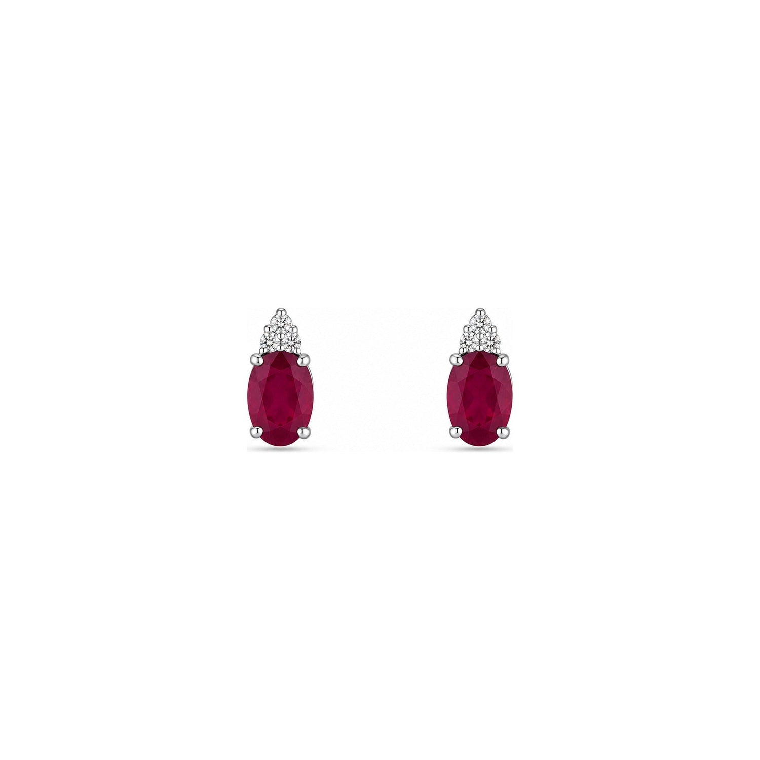 Orecchini Oro Bianco Rubino Naturale 0.08ct