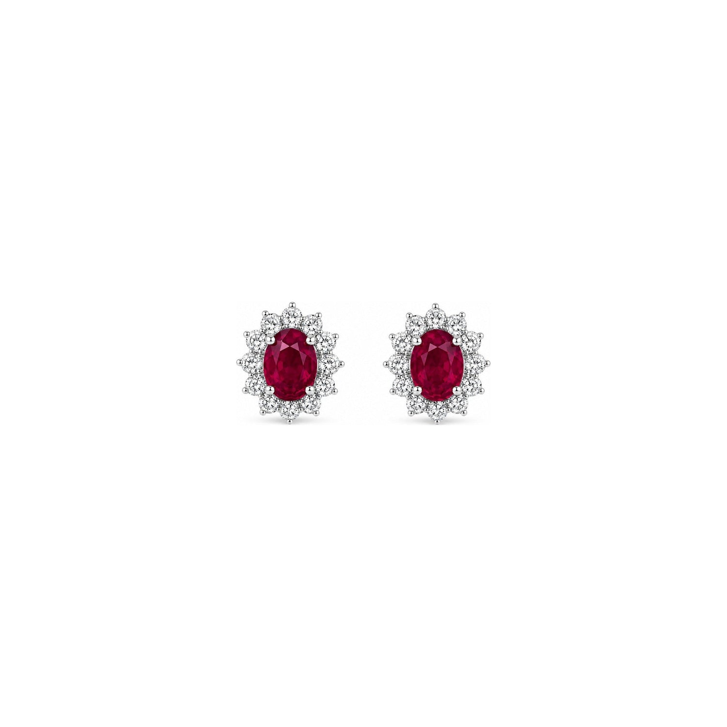 Orecchini Oro Bianco Rubino Naturale 1.94ct