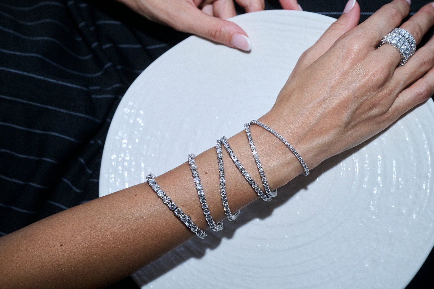 Bracciale Tennis Diamanti Lab Grown 15.77 ct Oro Bianco 9kt