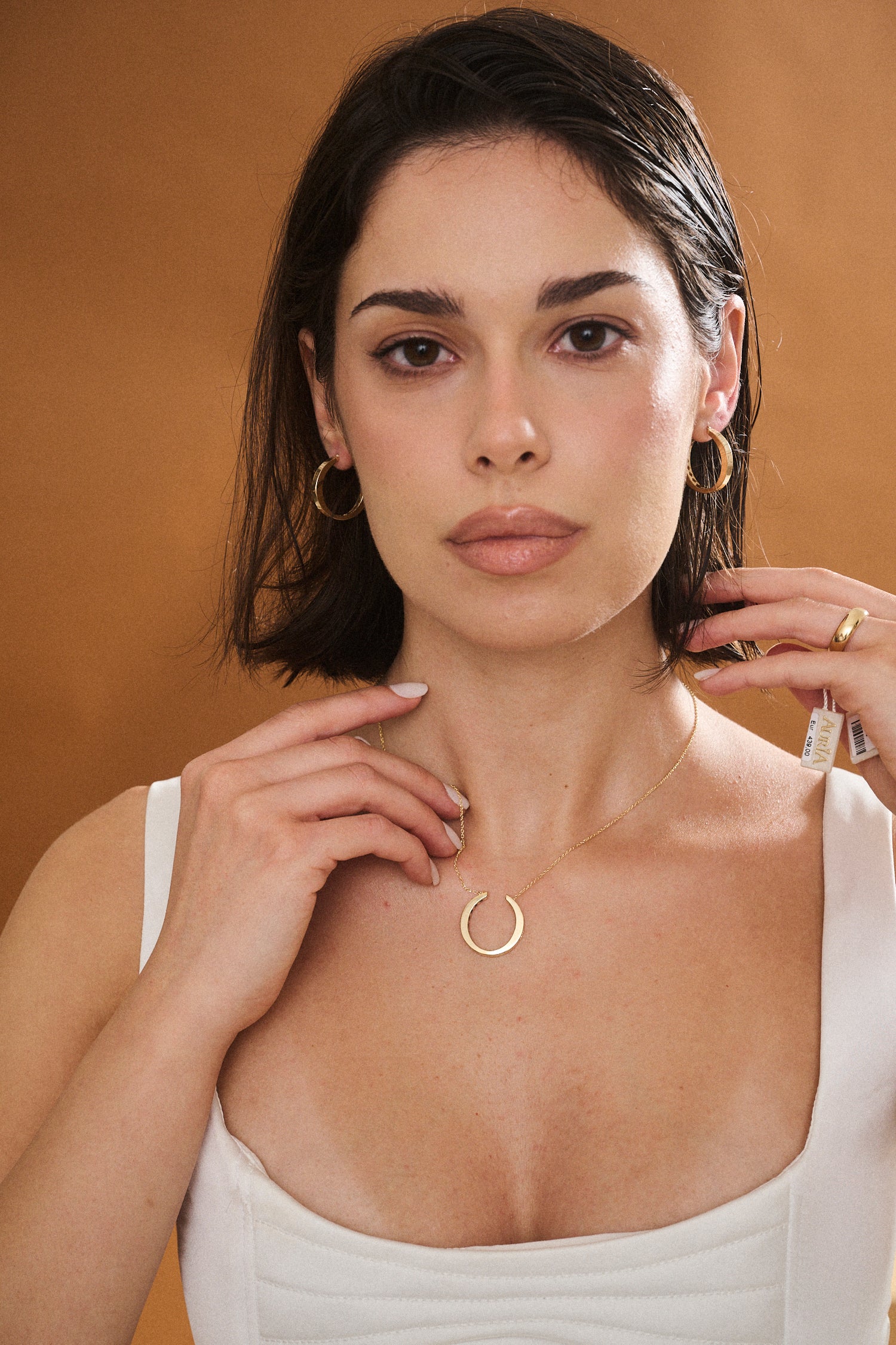 Collana in Oro Giallo 9 Carati con Pendente Esagonale Aperto – 40/45 cm