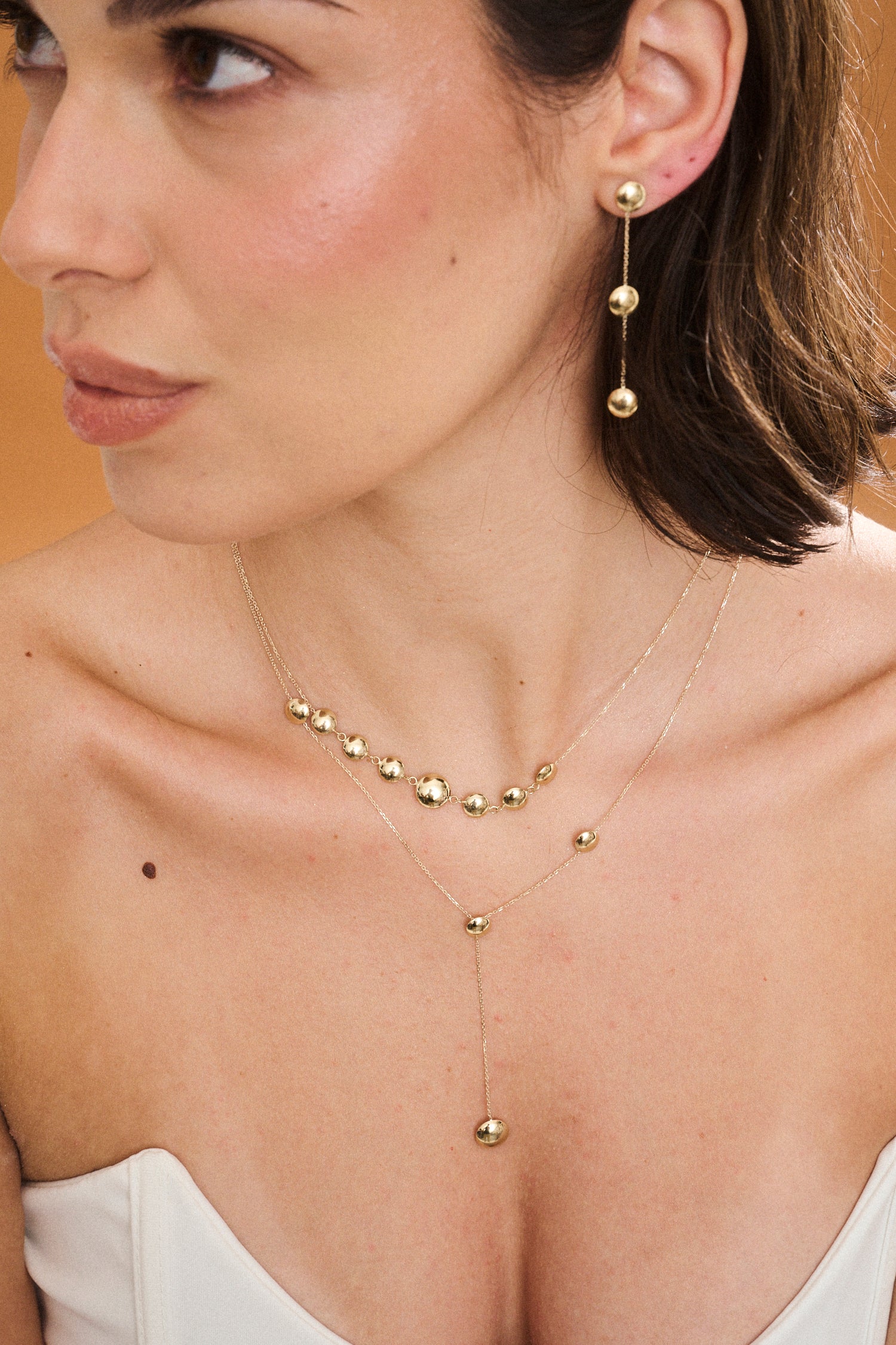 Collana a Y in Oro Giallo 9 Carati con Pastiglie – 40/45 cm
