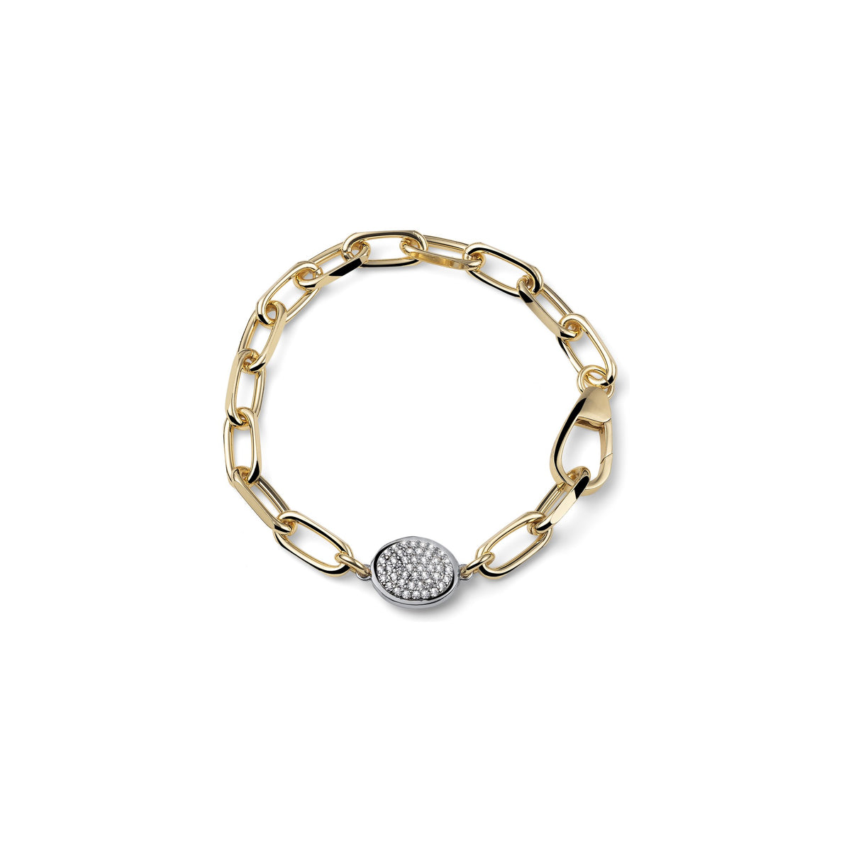 Bracciale Dorato Catena e Pavé Bronzo Unoaerre