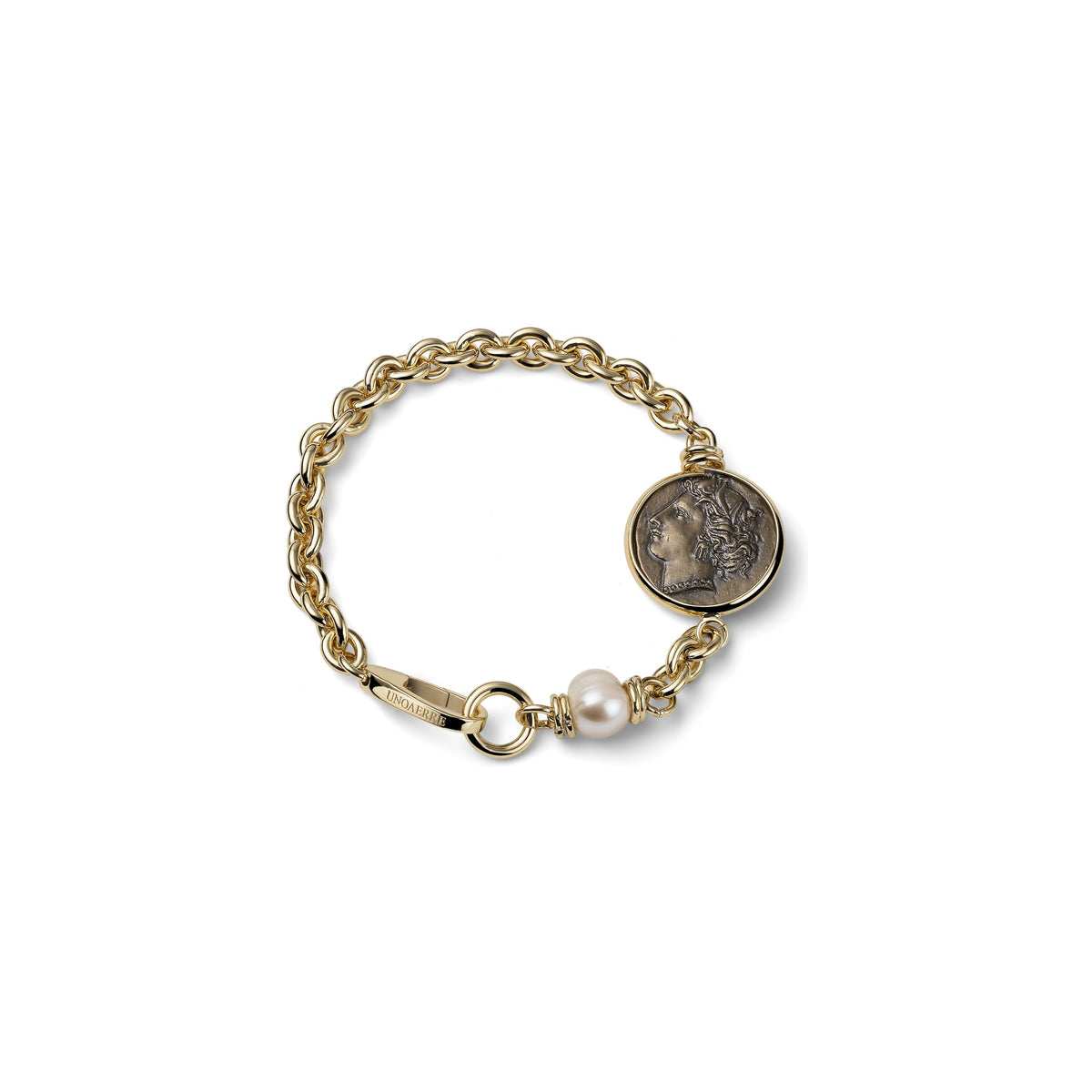 Bracciale Dorato con Medaglia Greca Bronzo Unoaerre