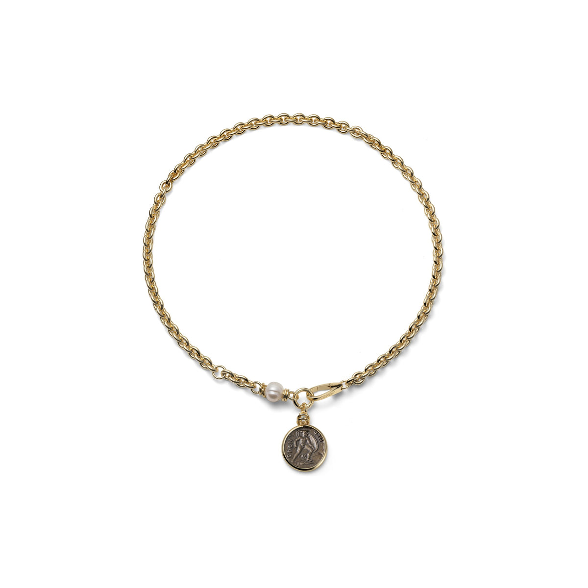 Collana Dorata con Medaglia Greca Bronzo Unoaerre