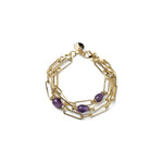 Bracciale Joya Dorato con Ametista Bronzo Unoaerre