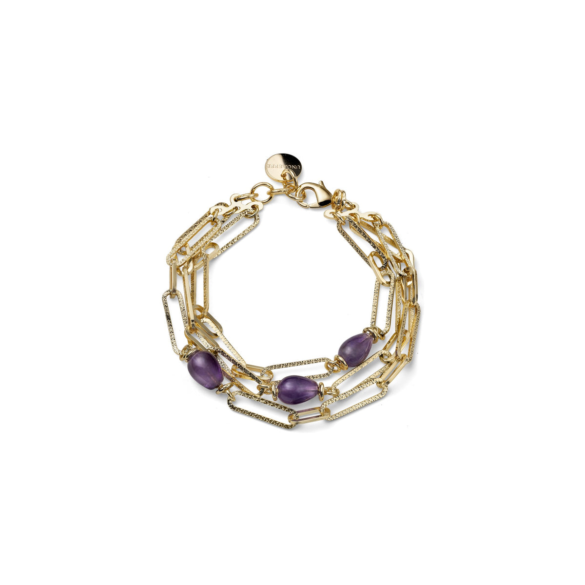 Bracciale Joya Dorato con Ametista Bronzo Unoaerre