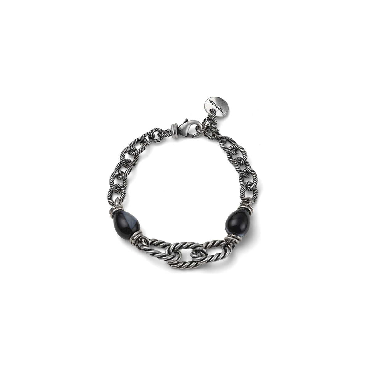 Bracciale Torchon e Agata Striata Bronzo Unoaerre
