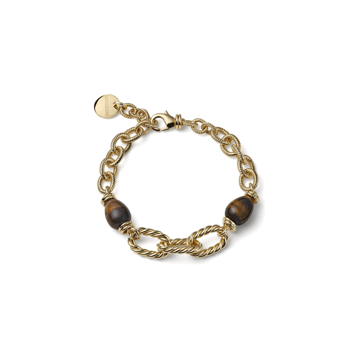 Bracciale Torchon e Occhio di Tigre Bronzo Unoaerre