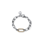 Bracciale Bicolore Paper Clip e Zirconi Bronzo Unoaerre