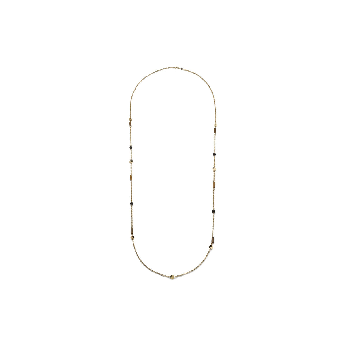 Collana Lunga Joya con Onice e Occhio di Tigre Bronzo Unoaerre
