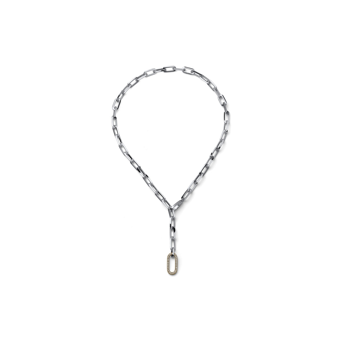 Collana Catena Argentata e Maglia Pavé Bronzo Unoaerre