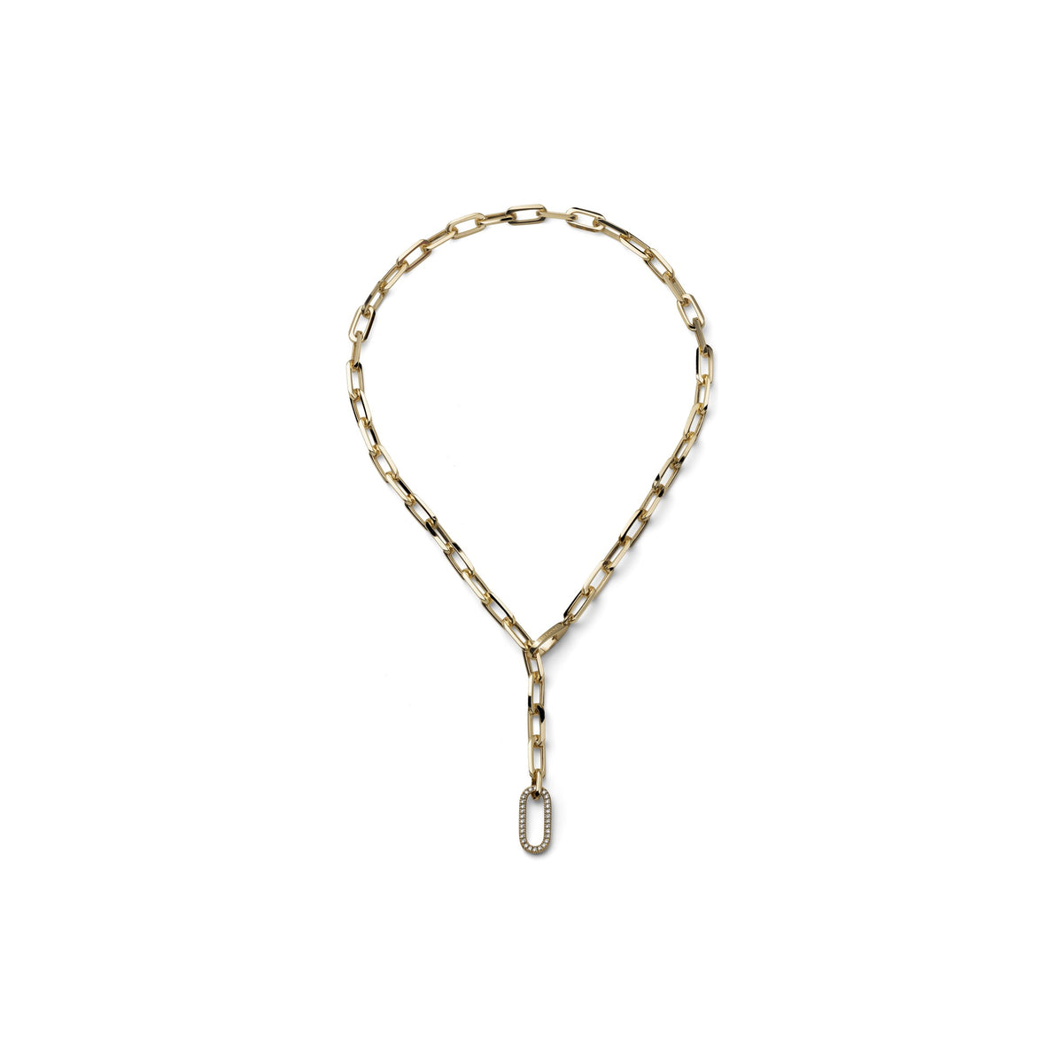 Collana Catena Dorata e Maglia Pavé Bronzo Unoaerre
