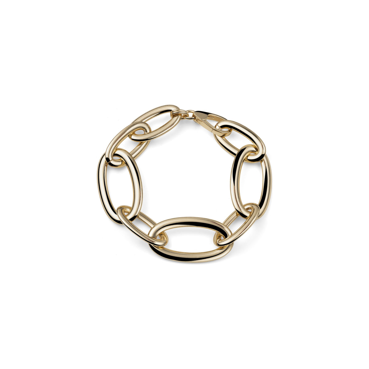Bracciale Catena Ovale Maxi Dorata Bronzo Unoaerre
