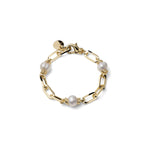 Bracciale Catena Dorata con Perle Bronzo Unoaerre