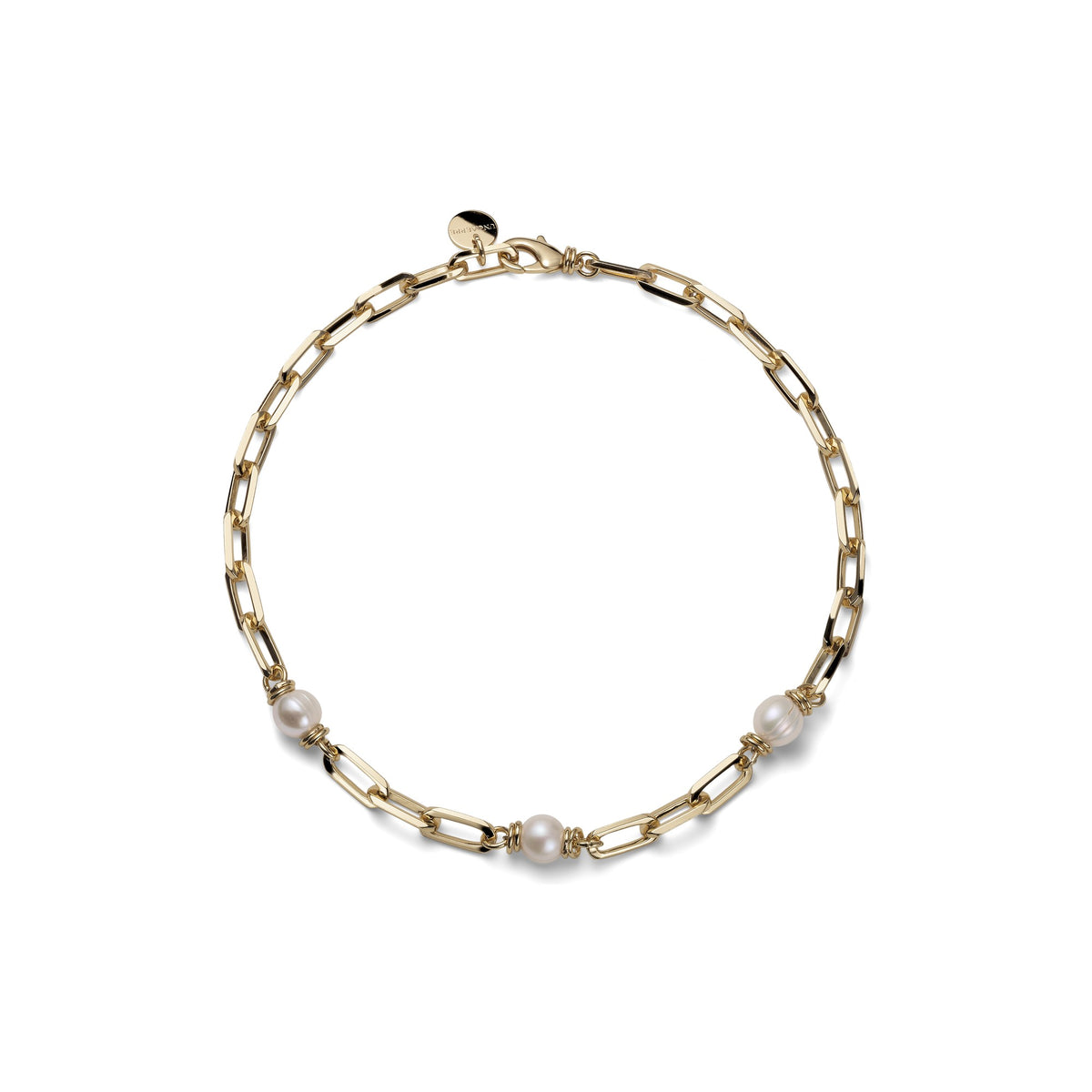 Collana Catena Dorata con Perle Bronzo Unoaerre