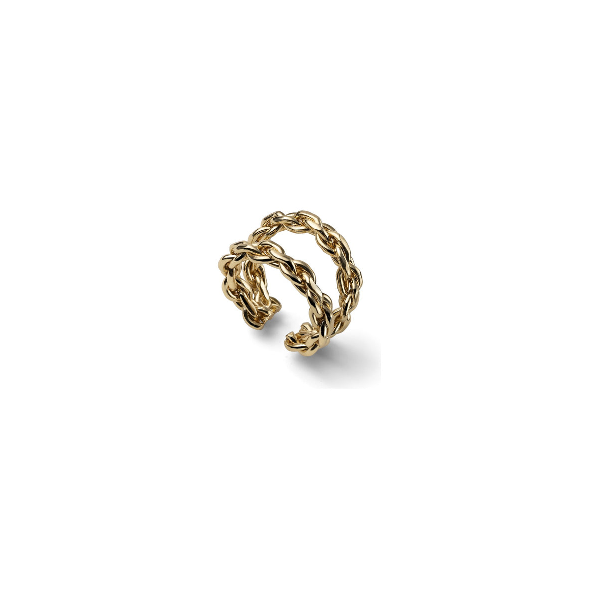 Anello Dorato Doppio Filo Intrecciato Bronzo Unoaerre
