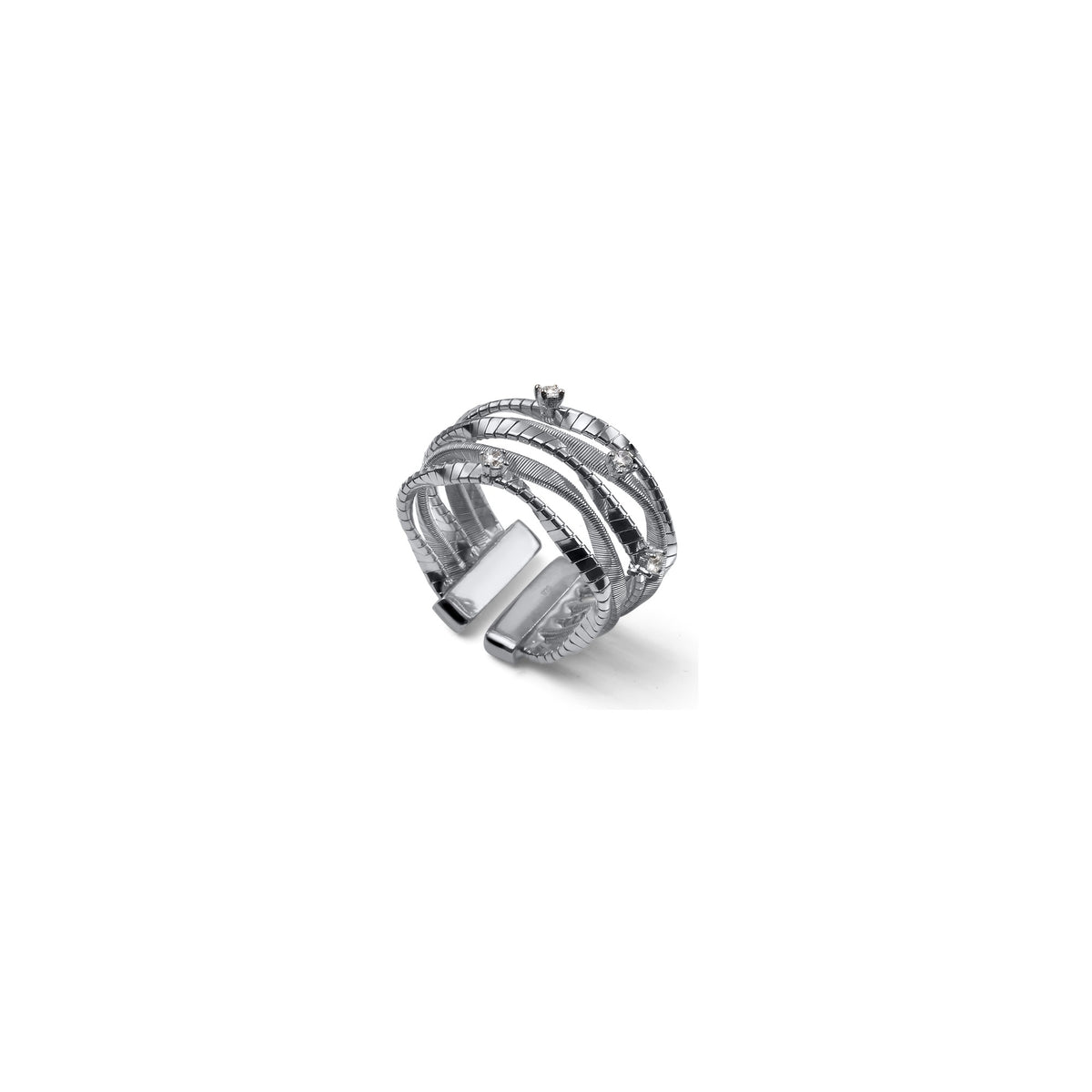Anello Luce con Zirconi in Argento Unoaerre