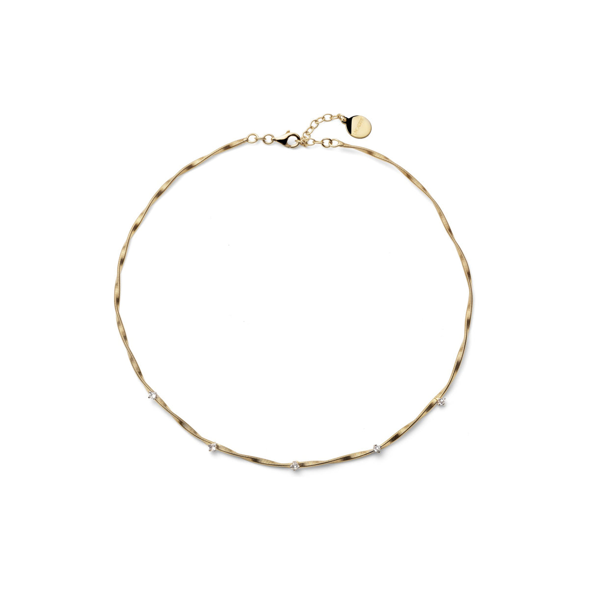 Collana Luce con Zirconi in Argento Dorato Unoaerre