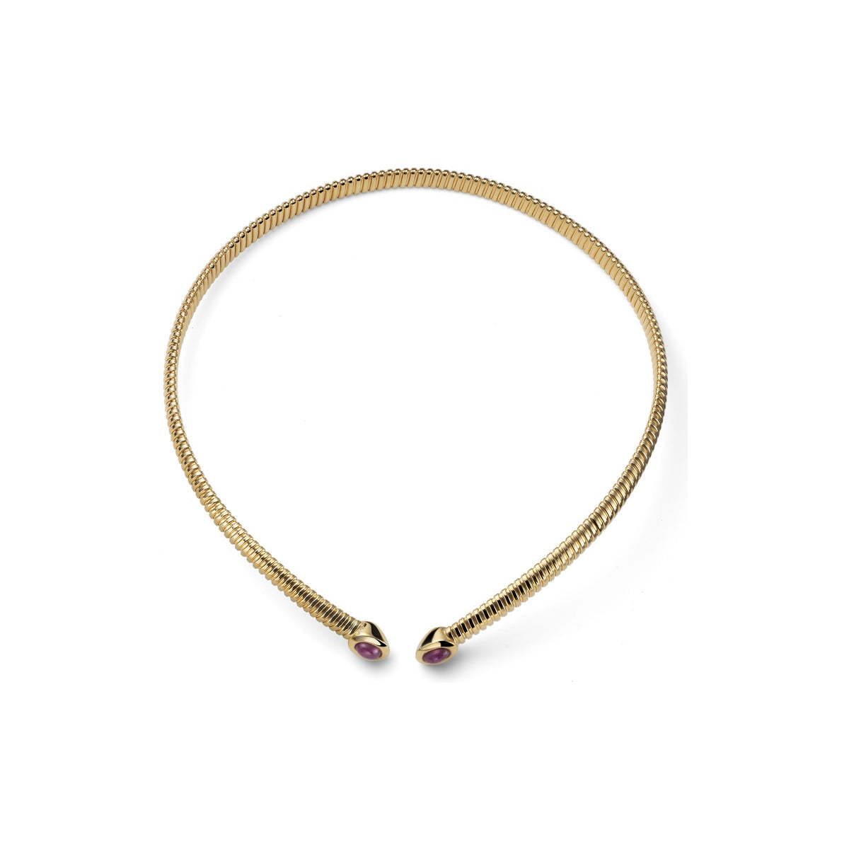 Collana Premium in Argento Dorato e Pietre Rosse Unoaerre