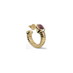 Orecchini Premium in Argento Dorato e Pietre Rosse Unoaerre