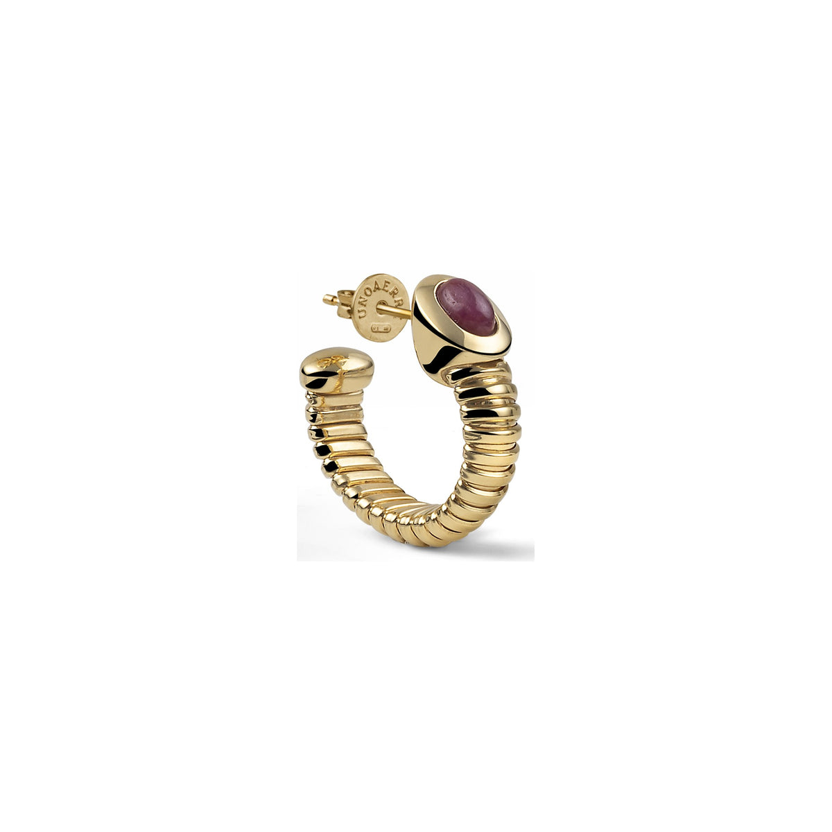 Orecchini Premium in Argento Dorato e Pietre Rosse Unoaerre