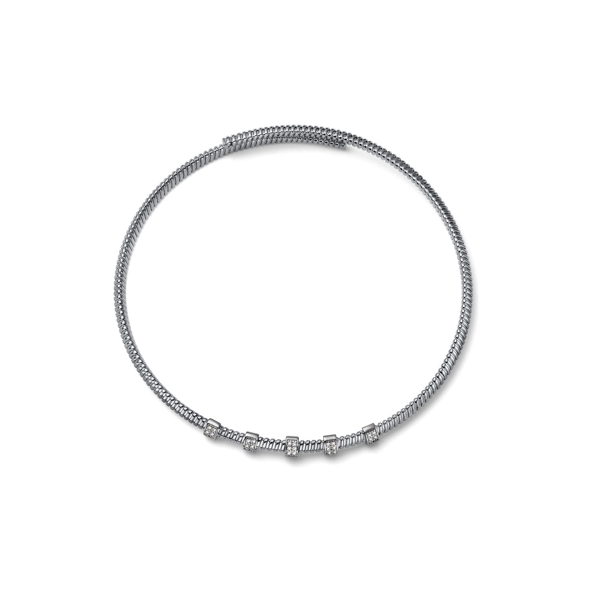Collana Rigida Premium in Argento e Pavé Unoaerre
