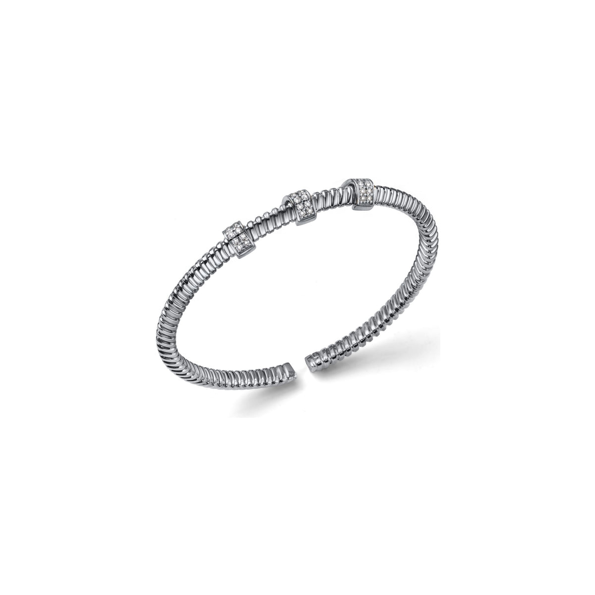 Bracciale Bangle Premium in Argento e Pavé Unoaerre